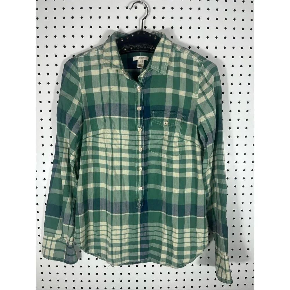 J.Crew button down plaid tunic shirt size xs